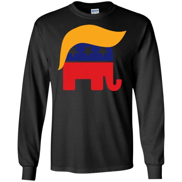 republican elephant long sleeve - black
