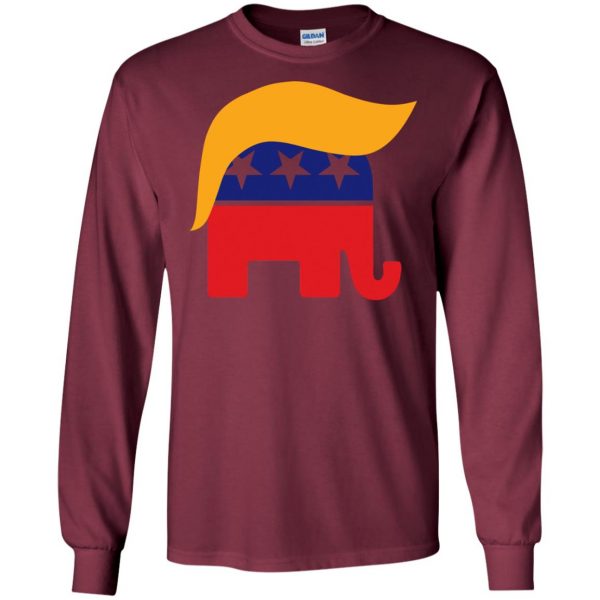 republican elephant long sleeve - maroon