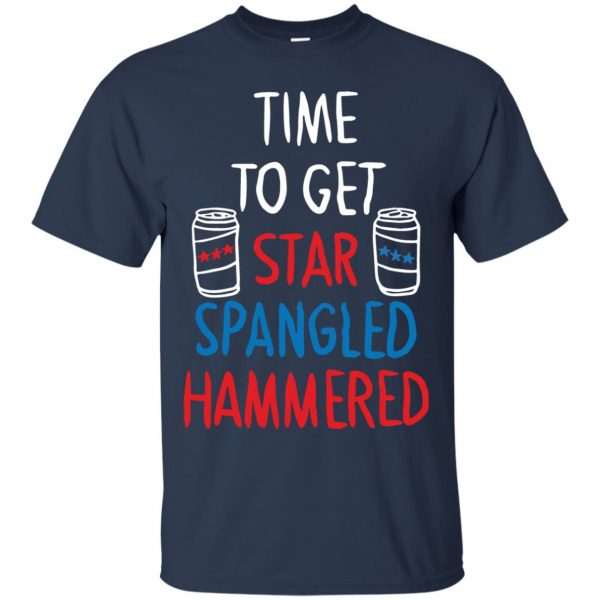 star spangled hammered t shirt - navy blue