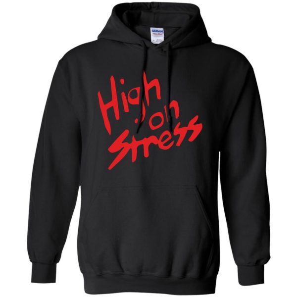 high on stress hoodie - black