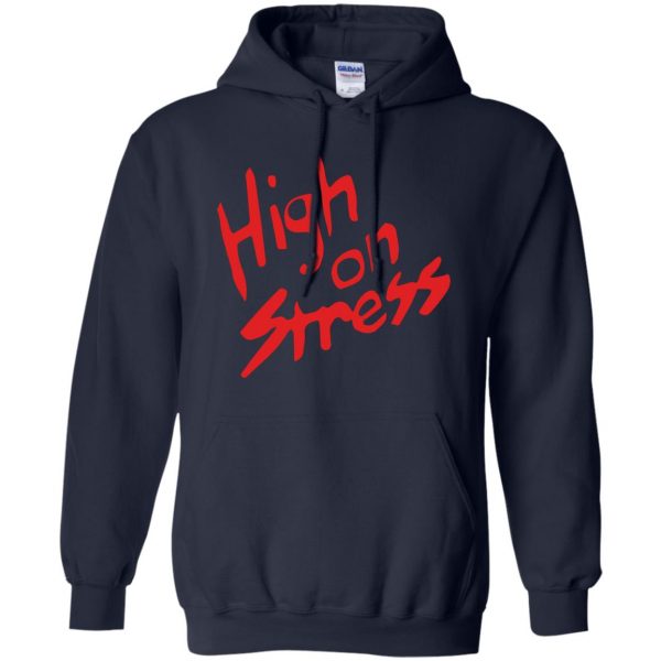 high on stress hoodie - navy blue