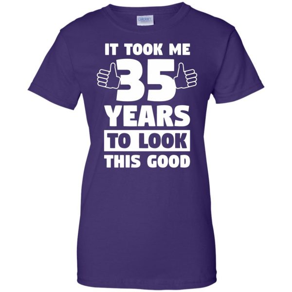 35th birthdays womens t shirt - lady t shirt - purple