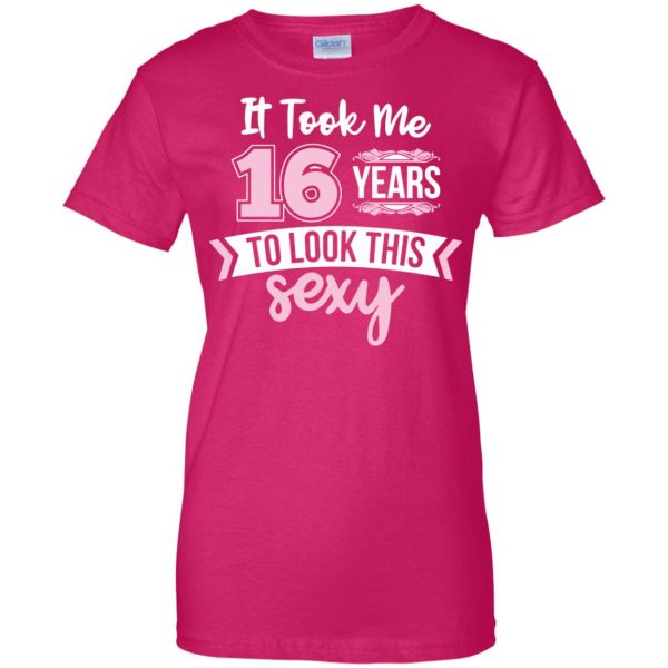 16th birthdays womens t shirt - lady t shirt - pink heliconia