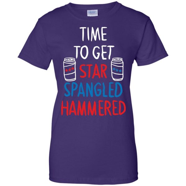 star spangled hammered womens t shirt - lady t shirt - purple