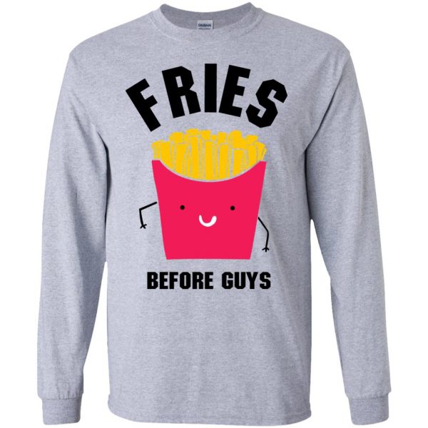 fries before guys long sleeve - sport grey
