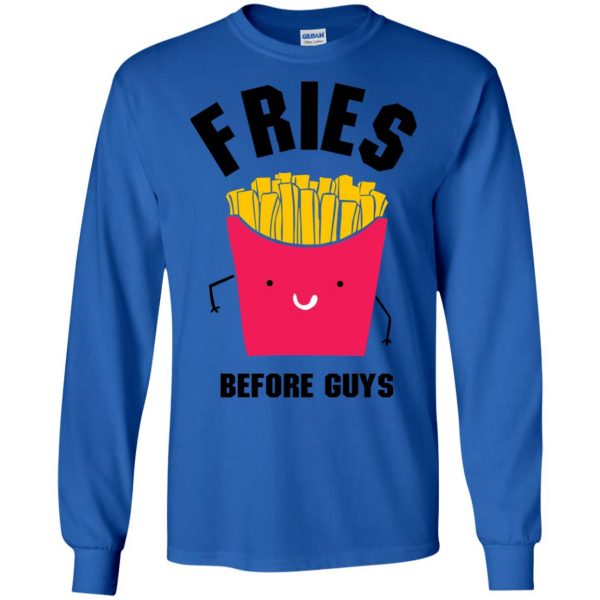 fries before guys long sleeve - royal blue