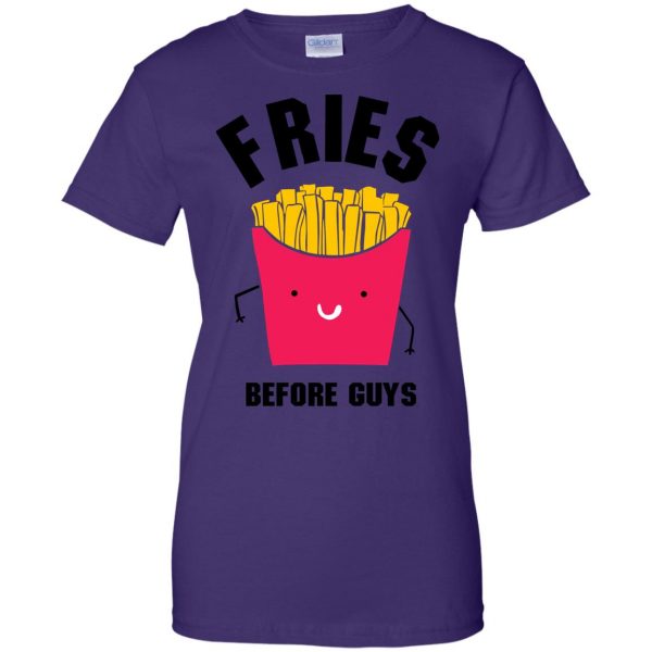fries before guys womens t shirt - lady t shirt - purple