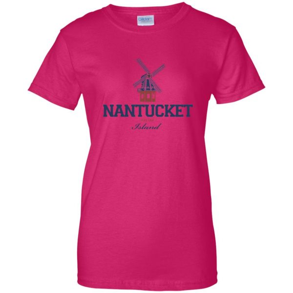 nantucket womens t shirt - lady t shirt - pink heliconia
