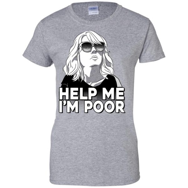 help me im poor womens t shirt - lady t shirt - sport grey
