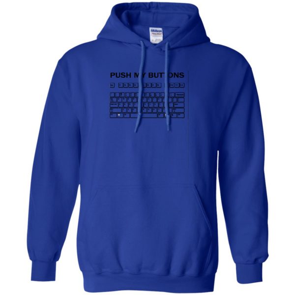 push my buttons hoodie - royal blue