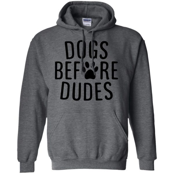 dogs before dudes hoodie - dark heather