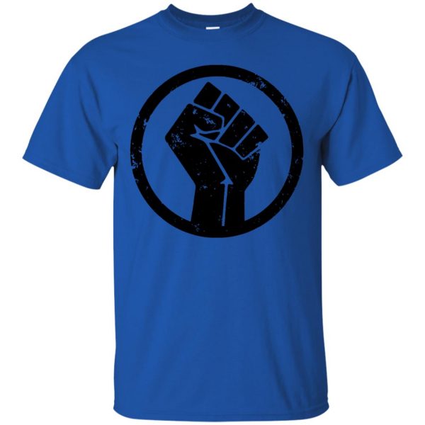 black power t shirt - royal blue
