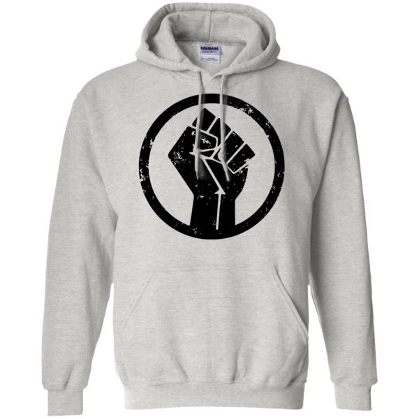 black power hoodie - ash