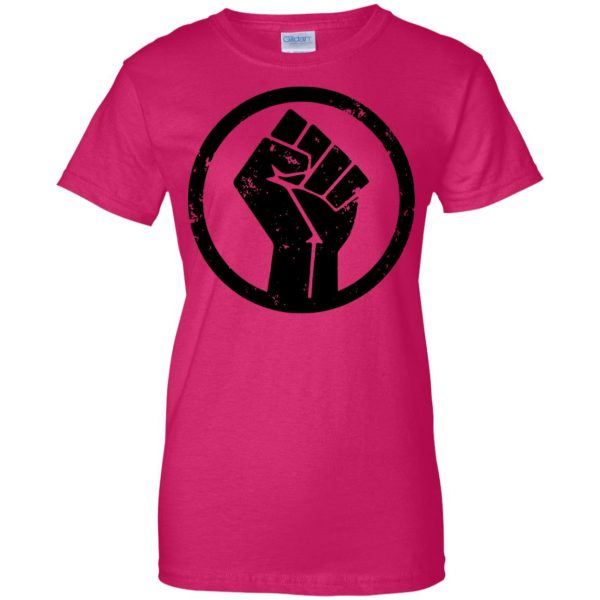 black power womens t shirt - lady t shirt - pink heliconia