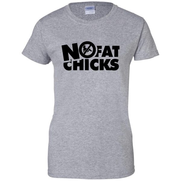 no fat chickss womens t shirt - lady t shirt - sport grey