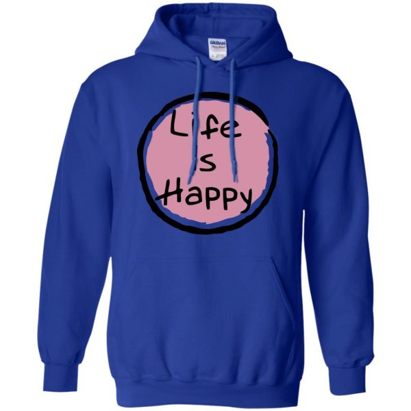 life is happy hoodie - royal blue