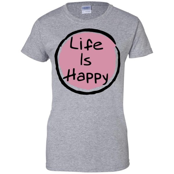 life is happy womens t shirt - lady t shirt - sport grey