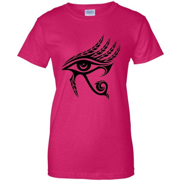 eye of horuss womens t shirt - lady t shirt - pink heliconia