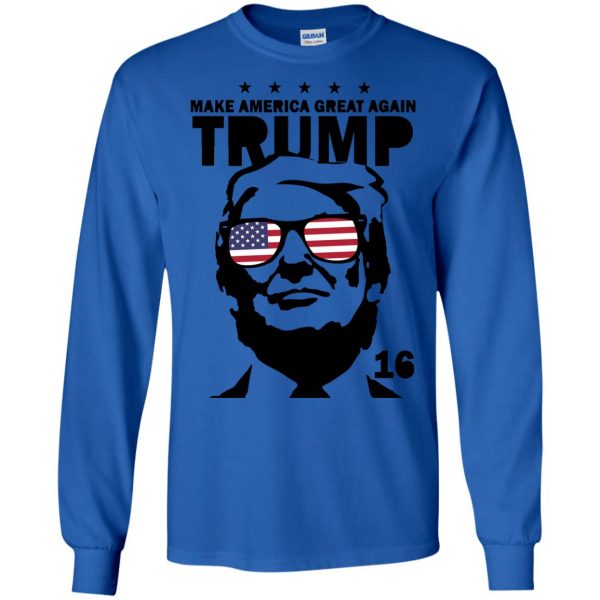 trump deal with it long sleeve - royal blue