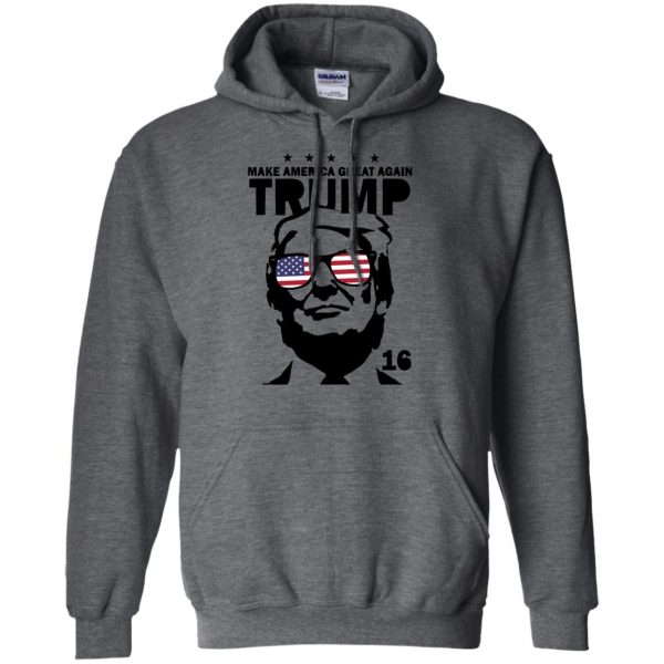 trump deal with it hoodie - dark heather