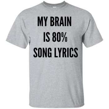 my brain is 80 song lyrics shirt - sport grey