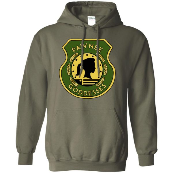 pawnee goddesses hoodie - military green
