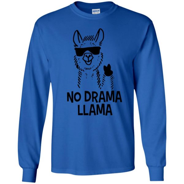 llamas long sleeve - royal blue