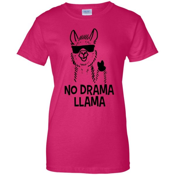 llamas womens t shirt - lady t shirt - pink heliconia