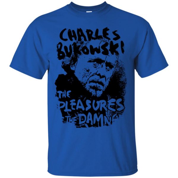 charles bukowski t shirt - royal blue