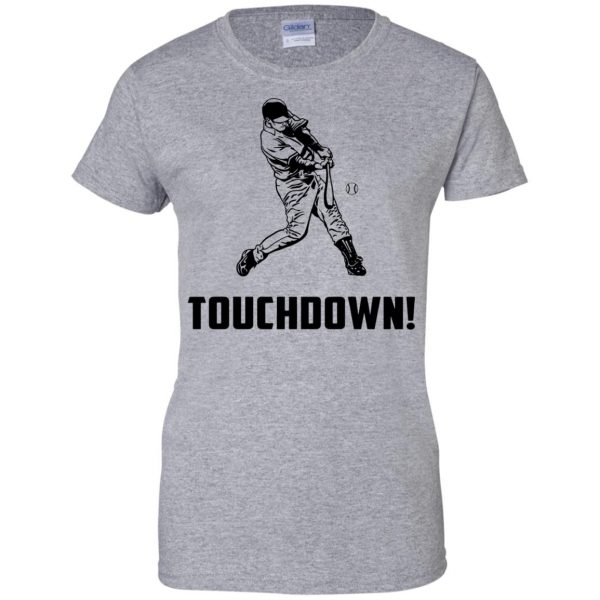 touchdown baseball womens t shirt - lady t shirt - sport grey