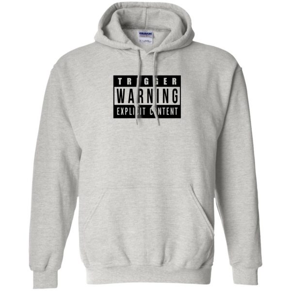 trigger warning hoodie - ash