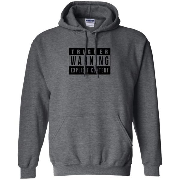 trigger warning hoodie - dark heather