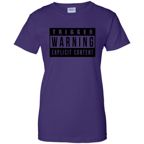 trigger warning womens t shirt - lady t shirt - purple