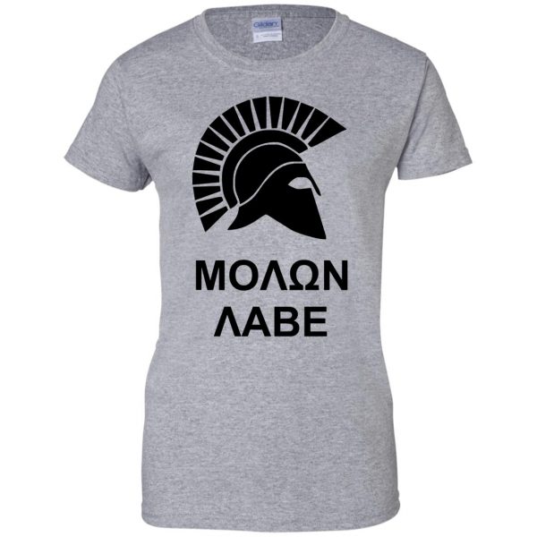 molon labe womens t shirt - lady t shirt - sport grey