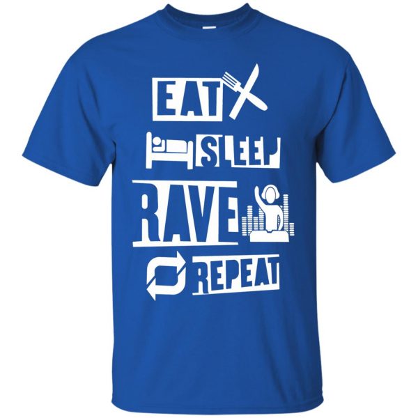 eat sleep rave repeats t shirt - royal blue