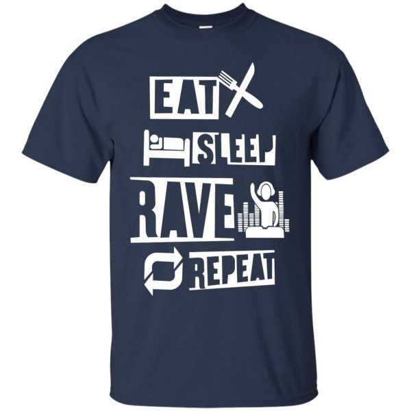 eat sleep rave repeats t shirt - navy blue