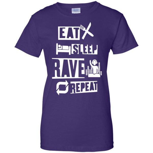 eat sleep rave repeats womens t shirt - lady t shirt - purple
