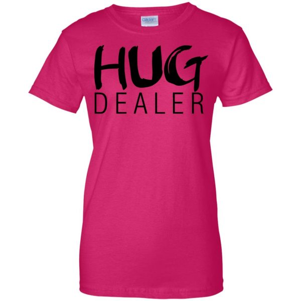 hug dealer womens t shirt - lady t shirt - pink heliconia