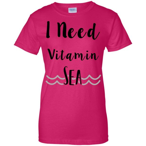 i need vitamin sea womens t shirt - lady t shirt - pink heliconia