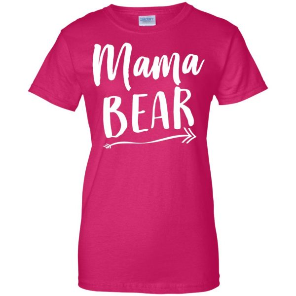 mama bear womens t shirt - lady t shirt - pink heliconia