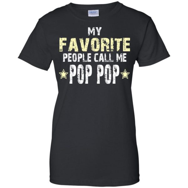 pop pop womens t shirt - lady t shirt - black