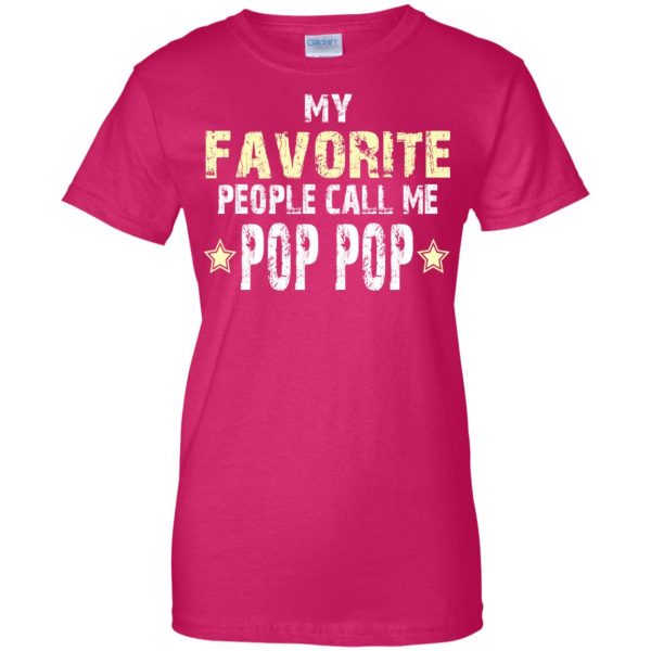 pop pop womens t shirt - lady t shirt - pink heliconia