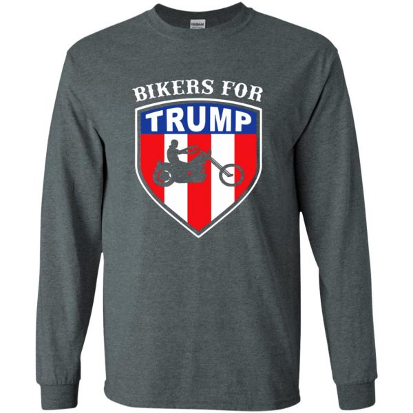 bikers for trump long sleeve - dark heather