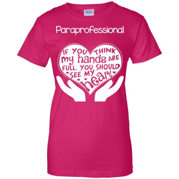 paraprofessionals womens t shirt - lady t shirt - pink heliconia