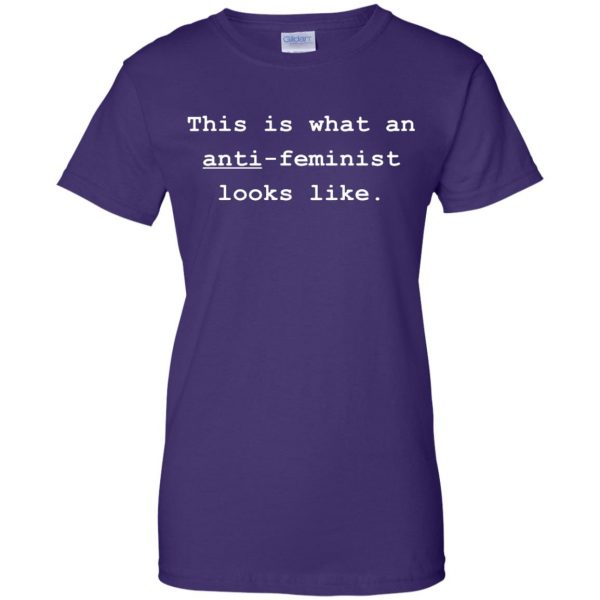 anti feminist womens t shirt - lady t shirt - purple
