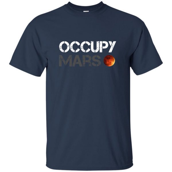 occupy mars t shirt - navy blue