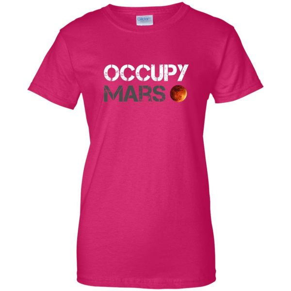 occupy mars womens t shirt - lady t shirt - pink heliconia