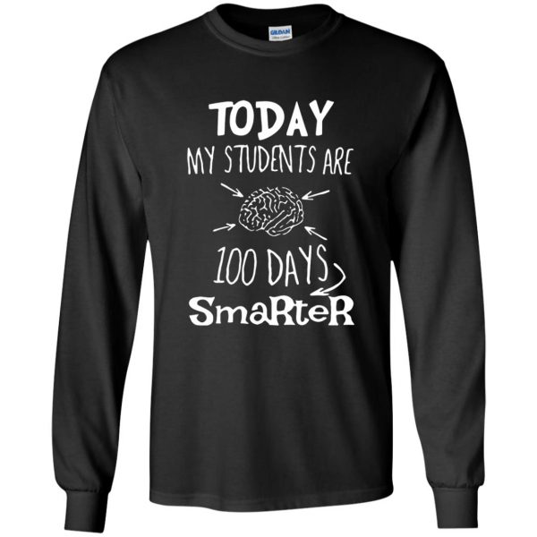 100th day of school for teachers long sleeve - black