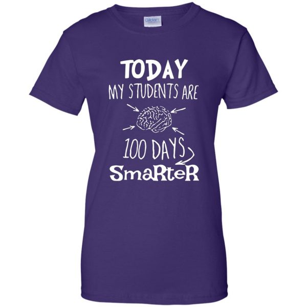 100th day of school for teachers womens t shirt - lady t shirt - purple