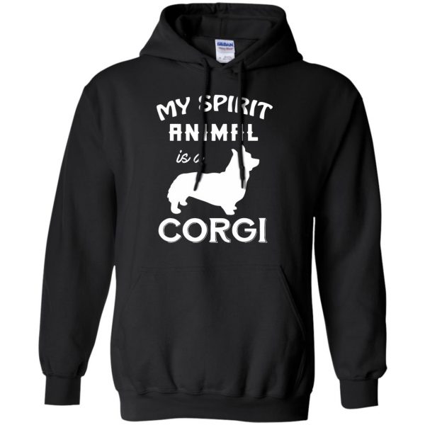 corgi hoodie - black